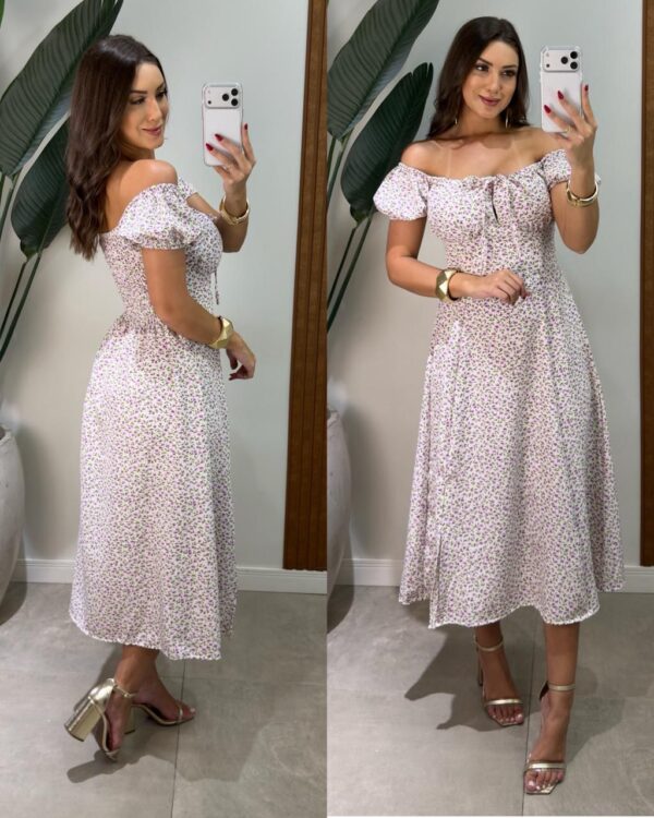 vestido aline amarelo roxo