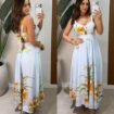 vestido floral longo silvia branco