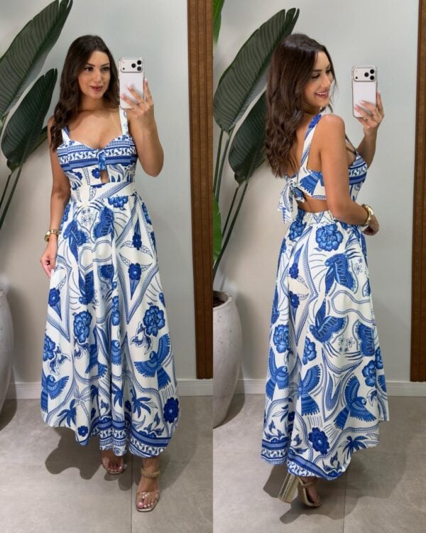 vestido floral longo silvia branco