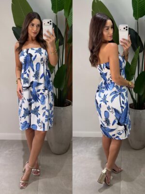 vestido curto amarração luna rosa