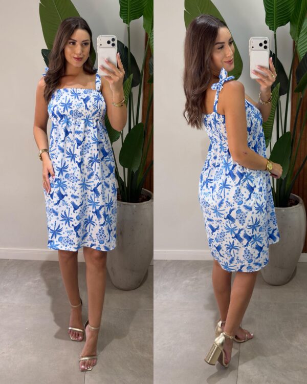 vestido curto amarração luna branco