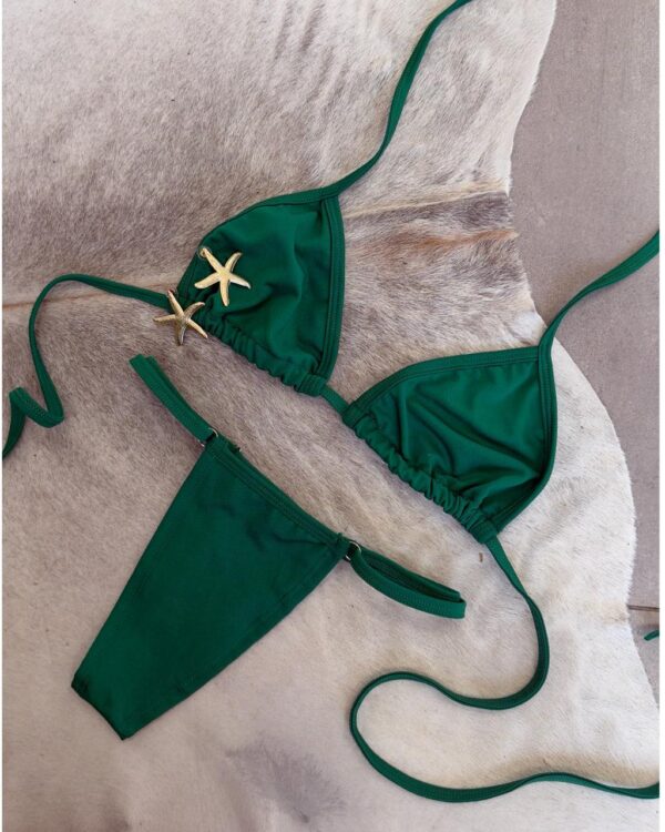 biquíni fita bronze azul