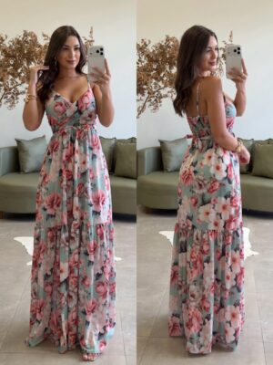 vestido gola alta teresa fúcsia