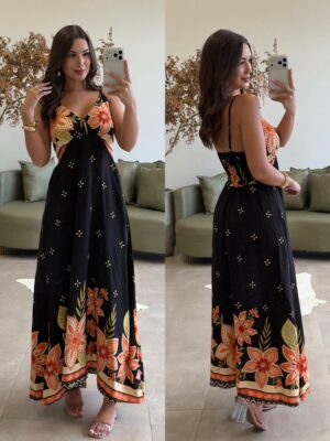 vestido gola alta teresa fúcsia