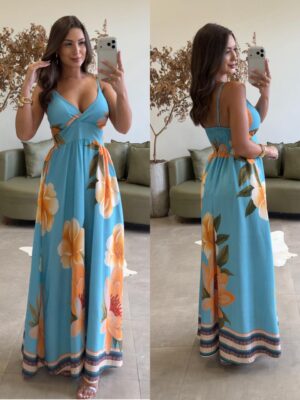 vestido gola alta teresa fúcsia