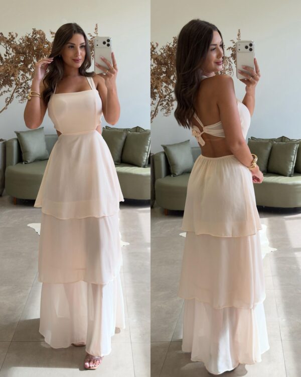 vestido gola alta teresa fúcsia