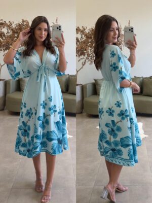 vestido tropical francisca creme