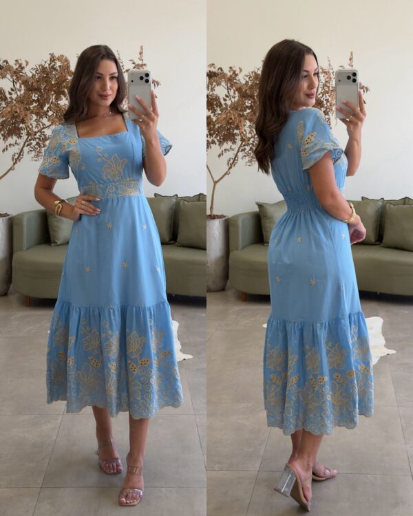 vestido tropical francisca creme