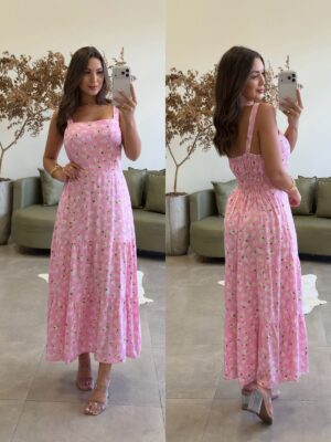 vestido tropical francisca creme