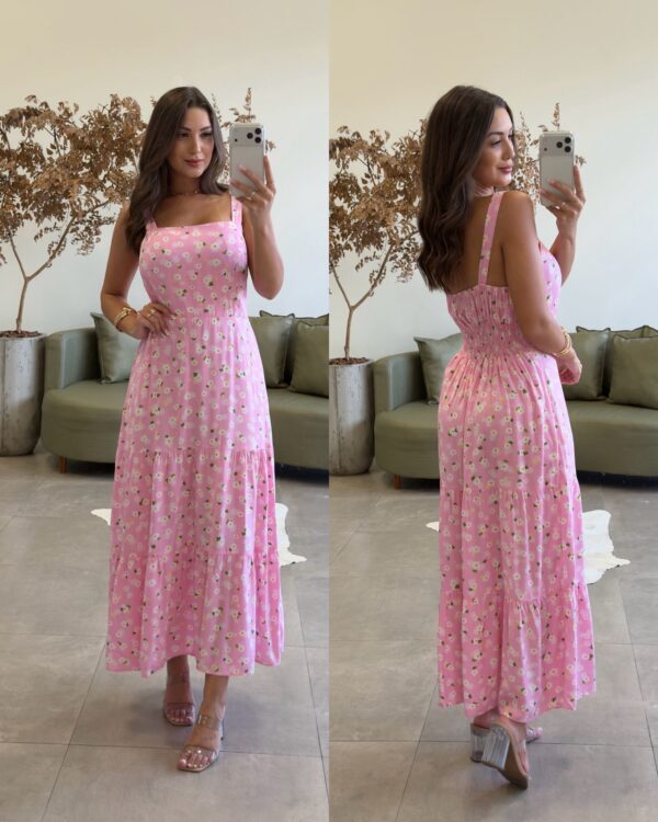 vestido tropical francisca creme