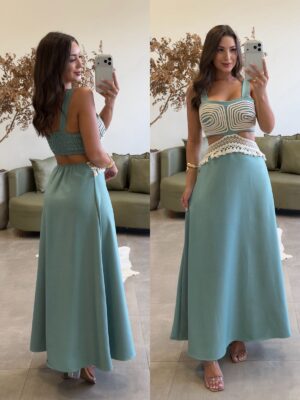 vestido tropical francisca creme