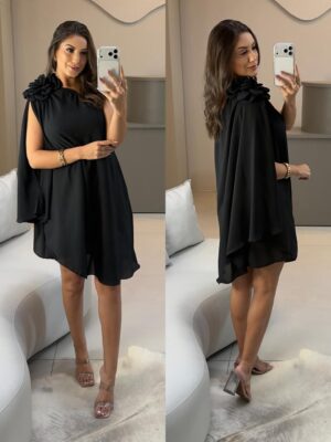 vestido curto flor alicia preto (cópia)