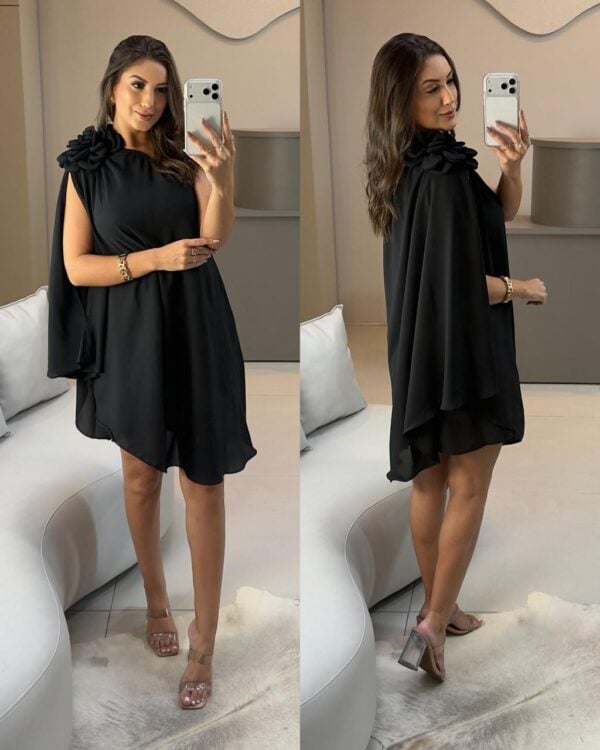 vestido curto flor alicia preto (cópia)