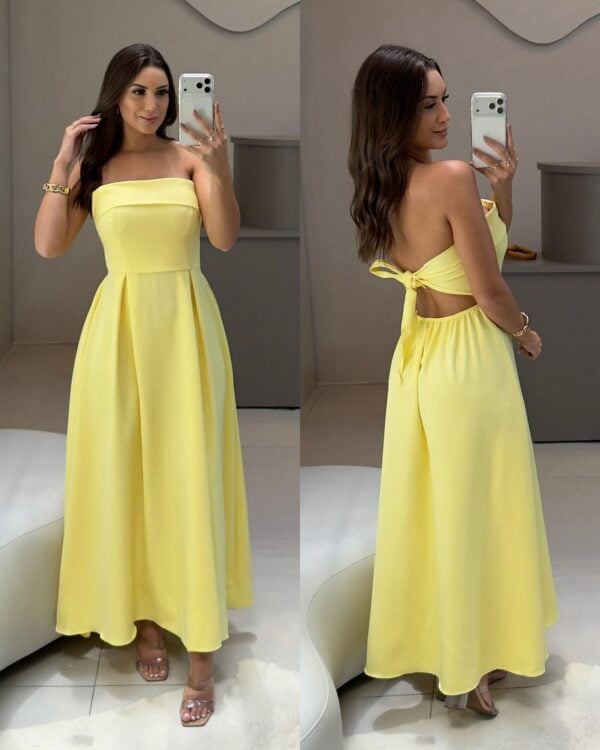 vestido midi fivela nice amarelo (cópia)