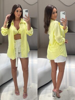 macaquinho curto amarração amanda azul