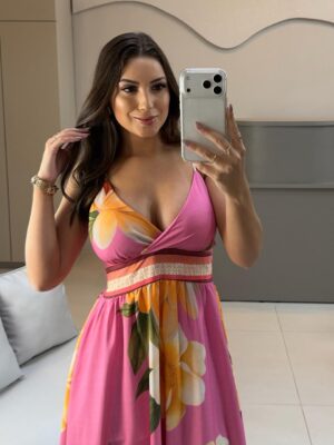 vestido longo alicia rosa