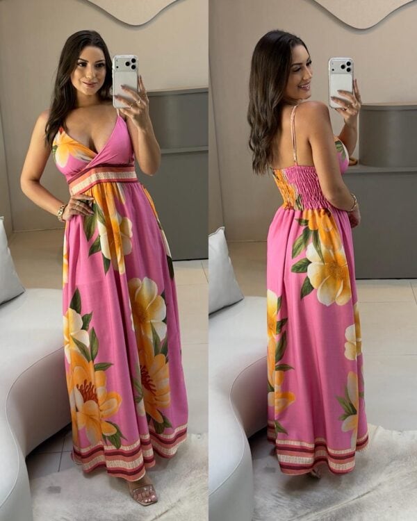 vestido longo alicia rosa