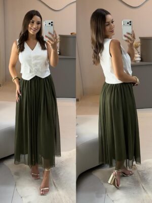 saia tule sara branco