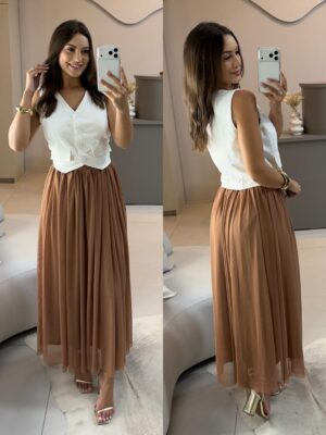 saia tule sara branco