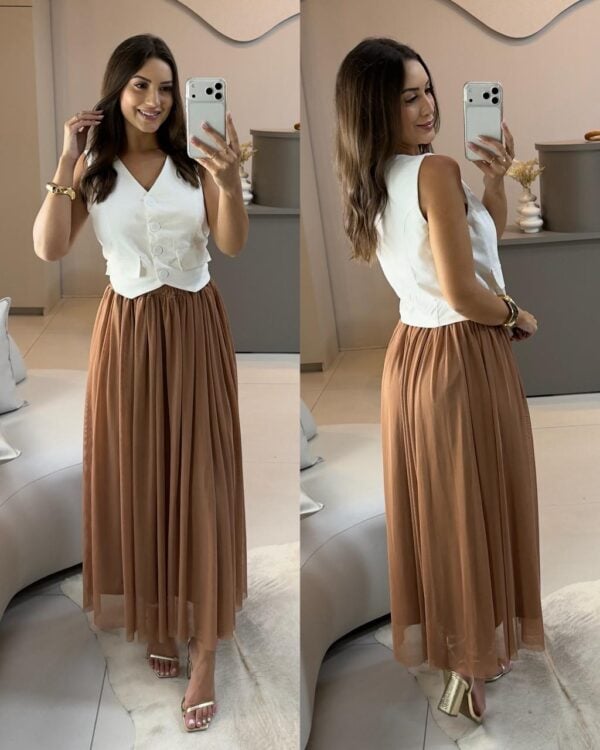 saia tule sara branco saia tule sara branco