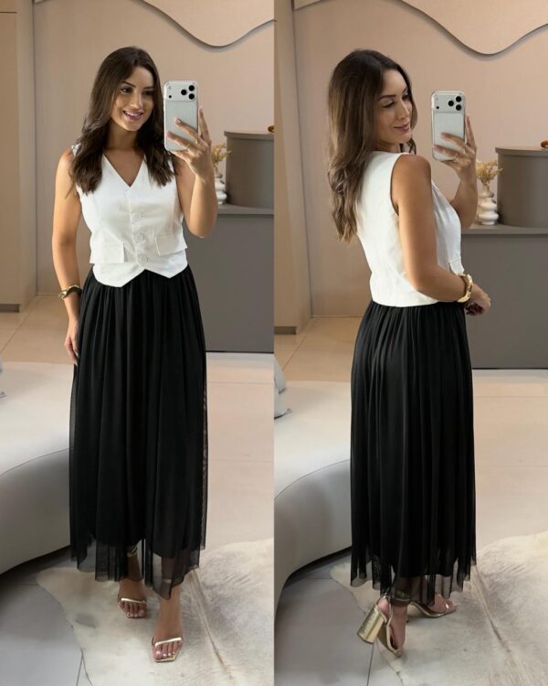 saia tule sara branco