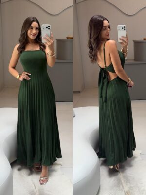 vestido plissado miguelina