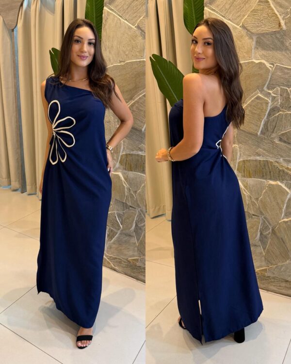 vestido longo manga karina marrom