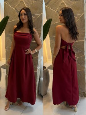 vestido recorte eduarda bordo