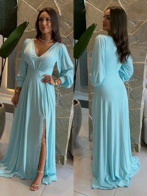 vestido festa alice azul céu