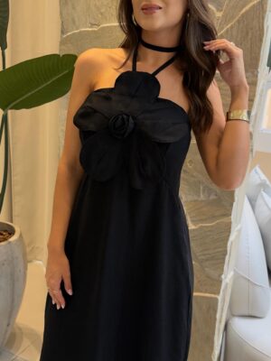 vestido midi drapeado ellen preto (cópia)