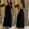 vestido midi drapeado ellen preto (cópia)