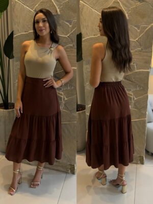 blusa nula manga eva chocolate