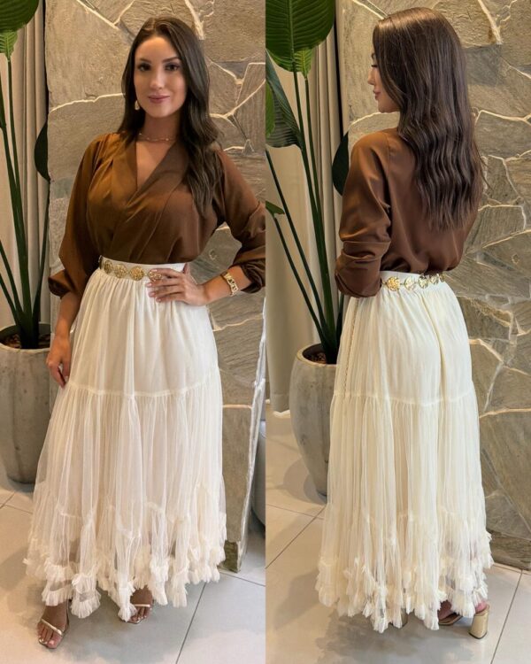 blusa nula manga eva chocolate