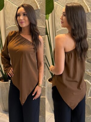 blusa nula manga eva chocolate