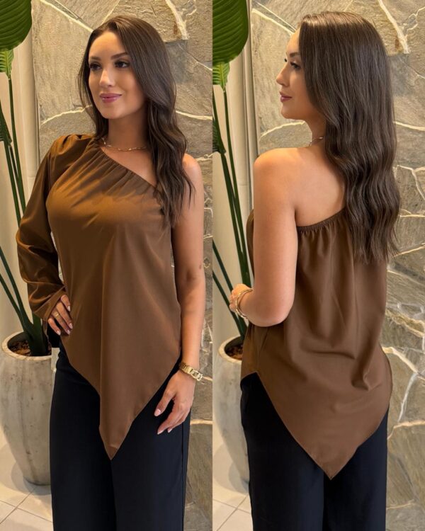 blusa nula manga eva chocolate