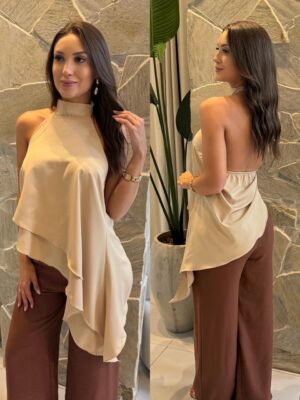 blusa nula manga eva chocolate