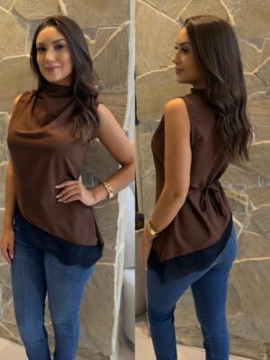 blusinha alça ponta carmélia creme