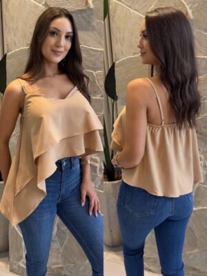 blusinha alça ponta carmélia creme