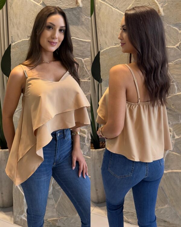 blusinha alça ponta carmélia creme