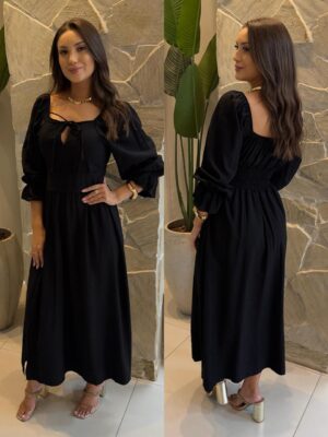 vestido longo aline preto (cópia)